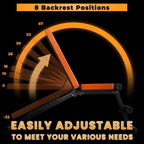 Chaise ergonomique avec dossier réglable présentant 8 positions sur fond noir