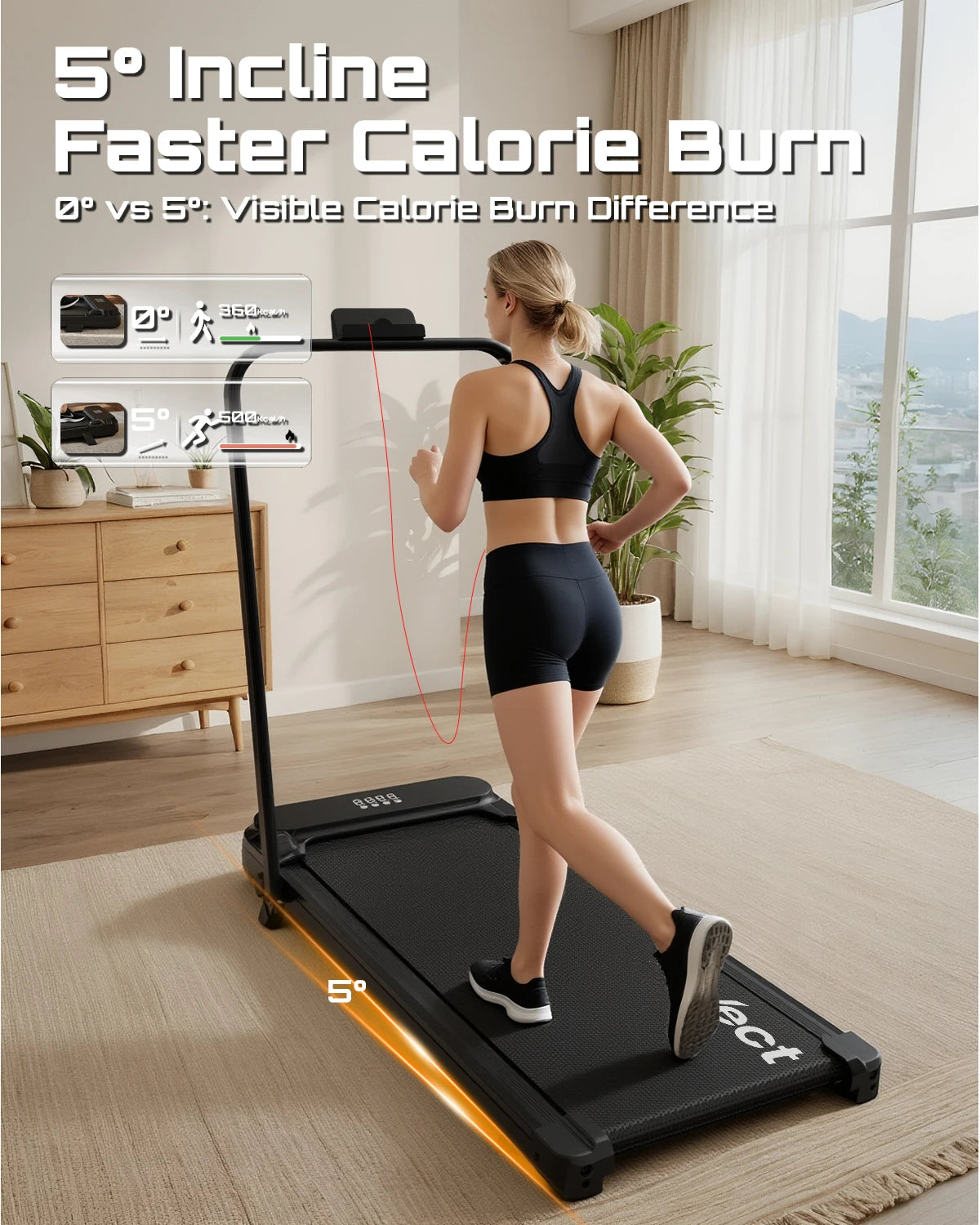 Fitvect c1f treadmill with 5% incline, best walking pad for home