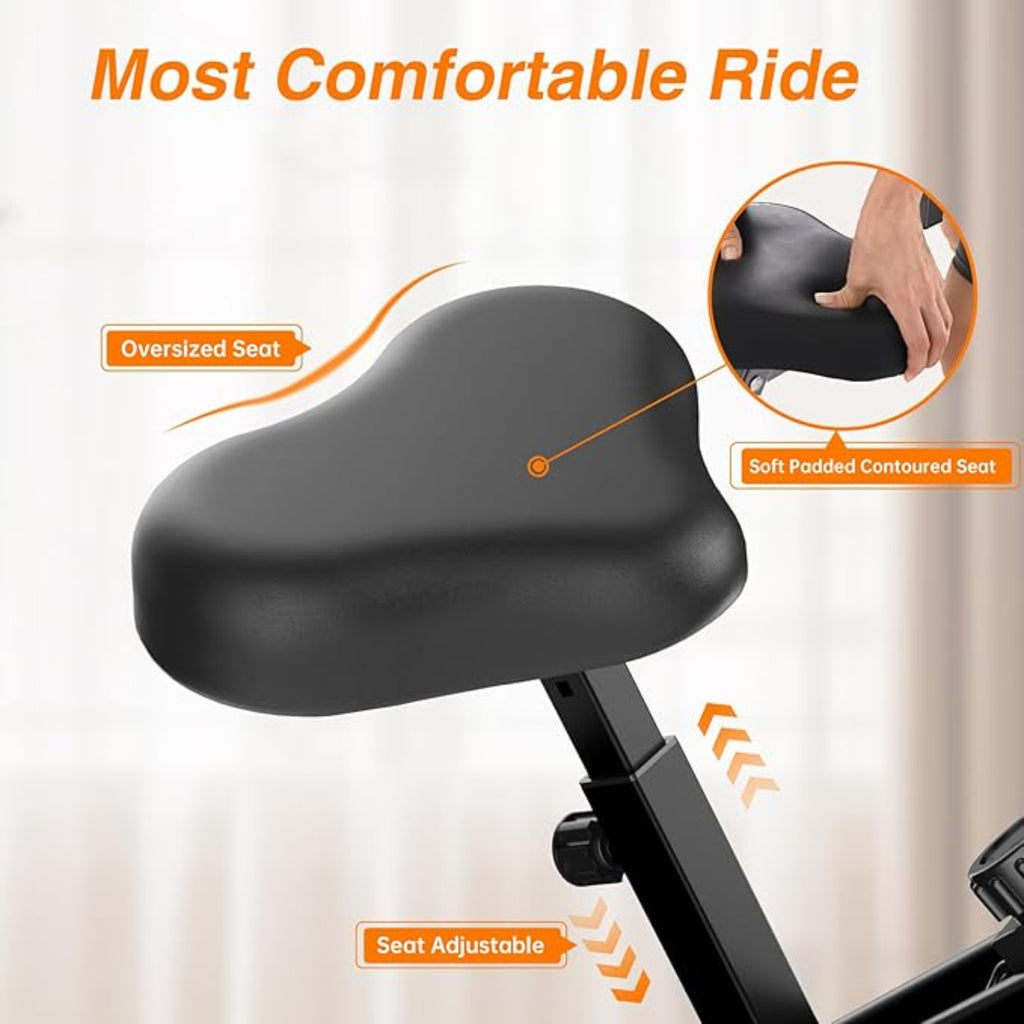 Selle de vélo surdimensionnée et rembourrée, portant la mention « Confort optimal ».