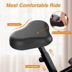 Selle de vélo surdimensionnée et rembourrée, portant la mention « Confort optimal ».